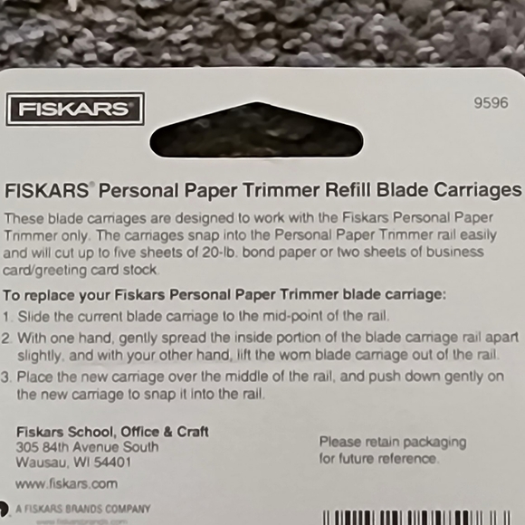 Fiskars Personal Paper Trimmer Refill Blades 2 Pack, New In Package! - Picture 5 of 6
